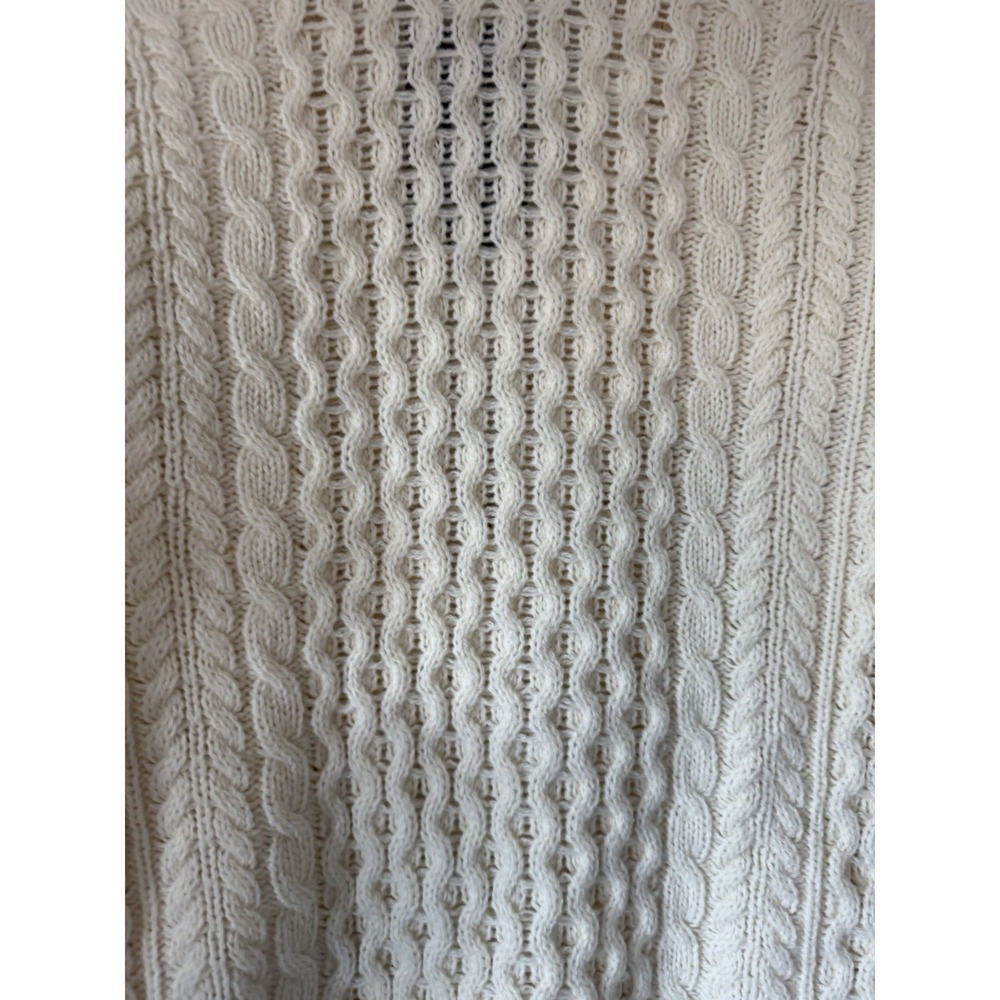 Brandy Melville Eva Heavy Wool Cable Knit Cardigan Ivory Women's Size O/S - Picture 9 of 13
